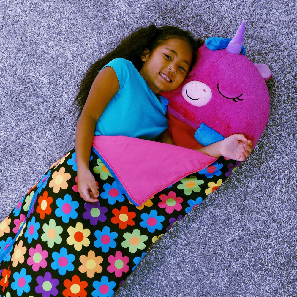 Happy Nappers Fiona The Purple Unicorn 66 inch Pillow & Sleepy Sack - Large
