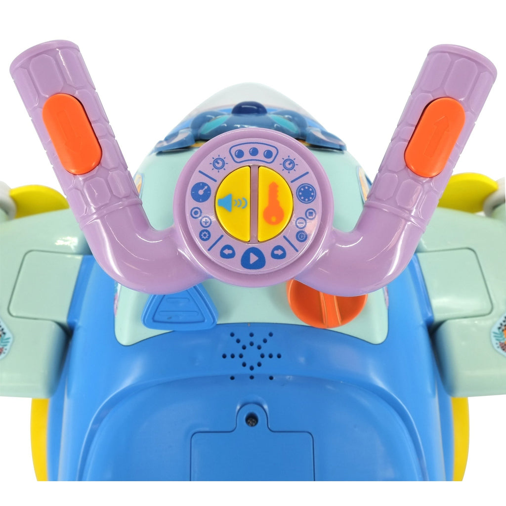 Disney Stitch Spinning Light Plane Ride-On With Sounds And Push Handle