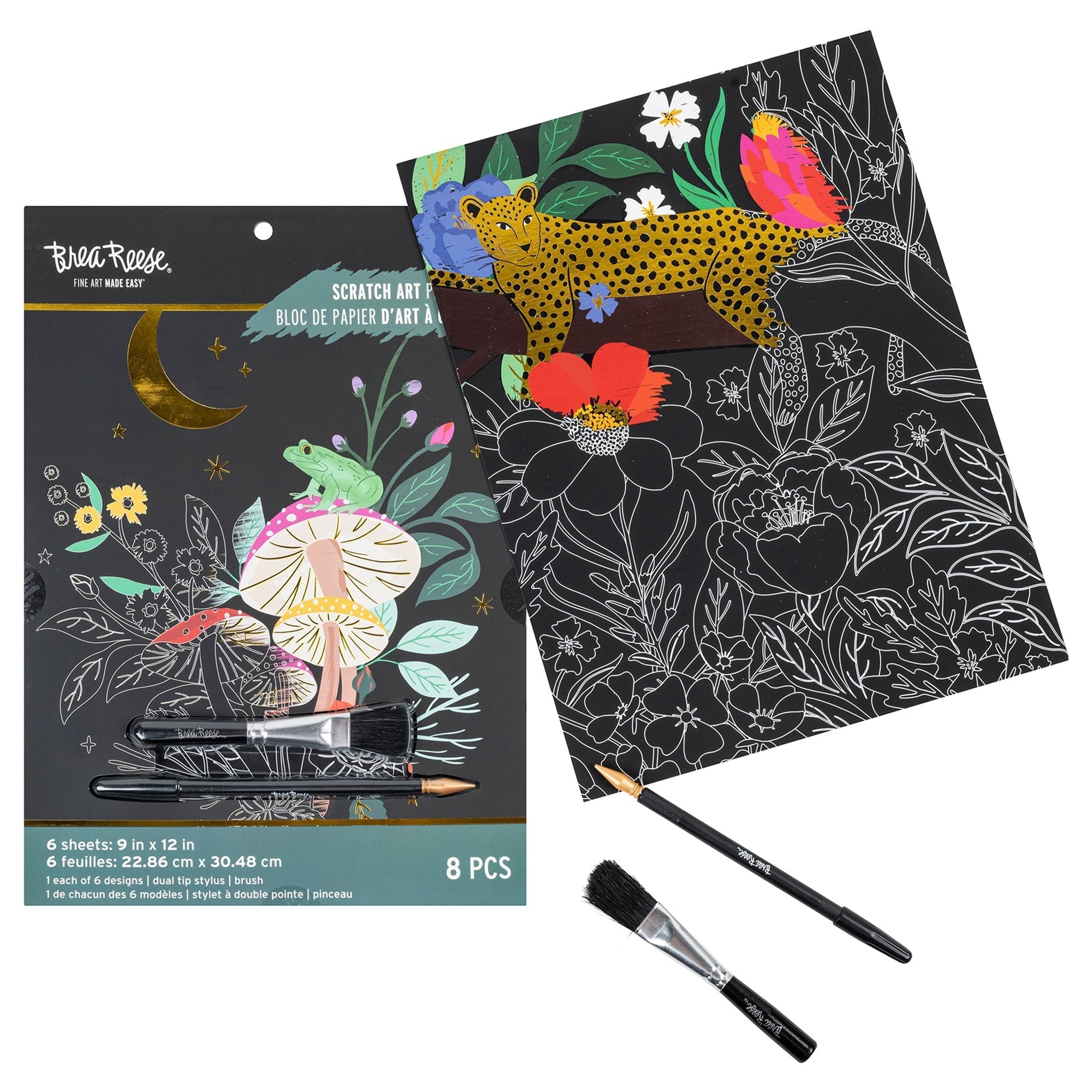 Brea Reese Scratch Art Kit: Mythical Animals - 6 Designs, 9x12 Inch