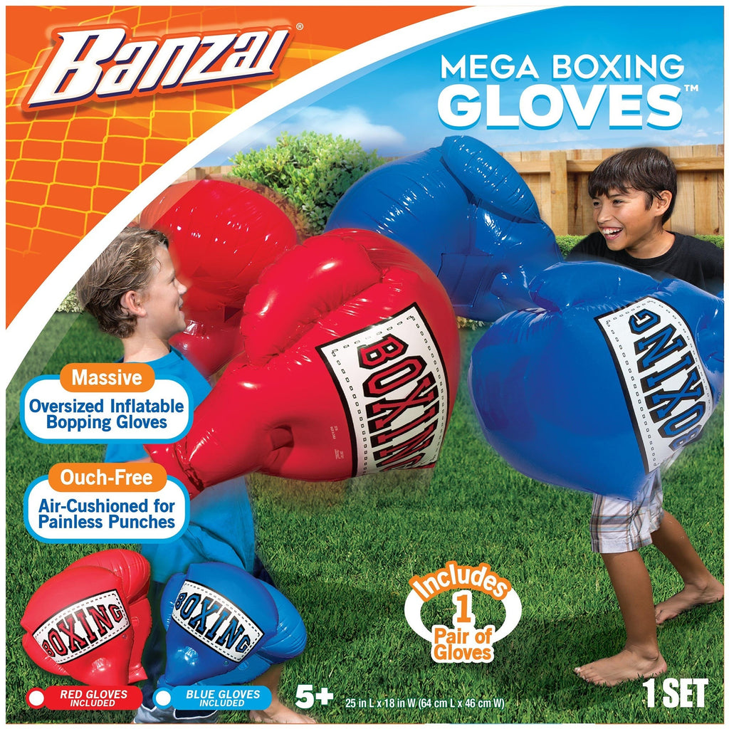 Banzai Kids Mega-Sized Inflatable Boxing Gloves, Red/Blue Assortment