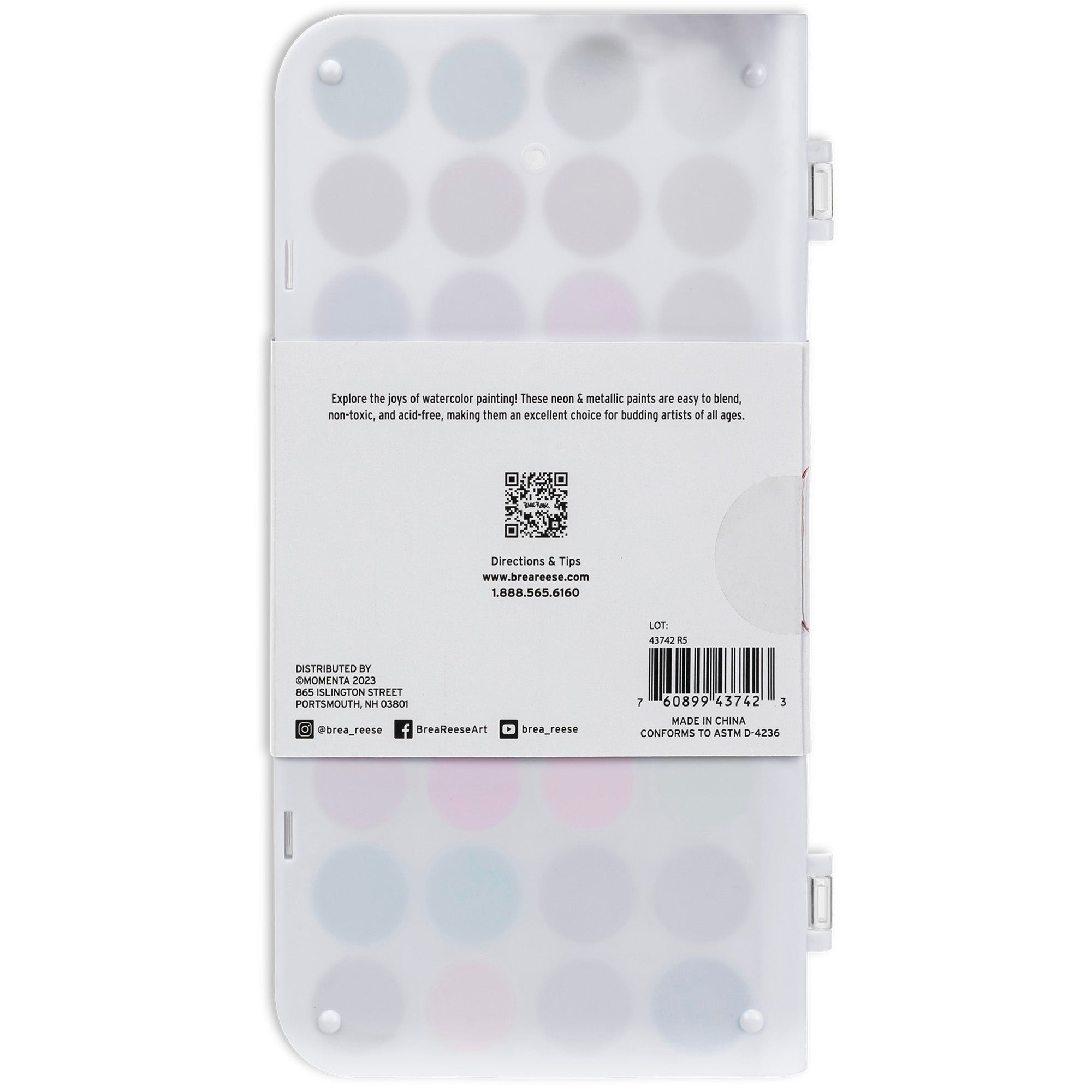 Brea Reese Essential Watercolor Paint Set With 36 Neon & Metallic Colors
