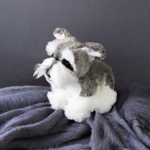 Cuddly Companions 9 inch Floppy Schnauzer Plush - Grey