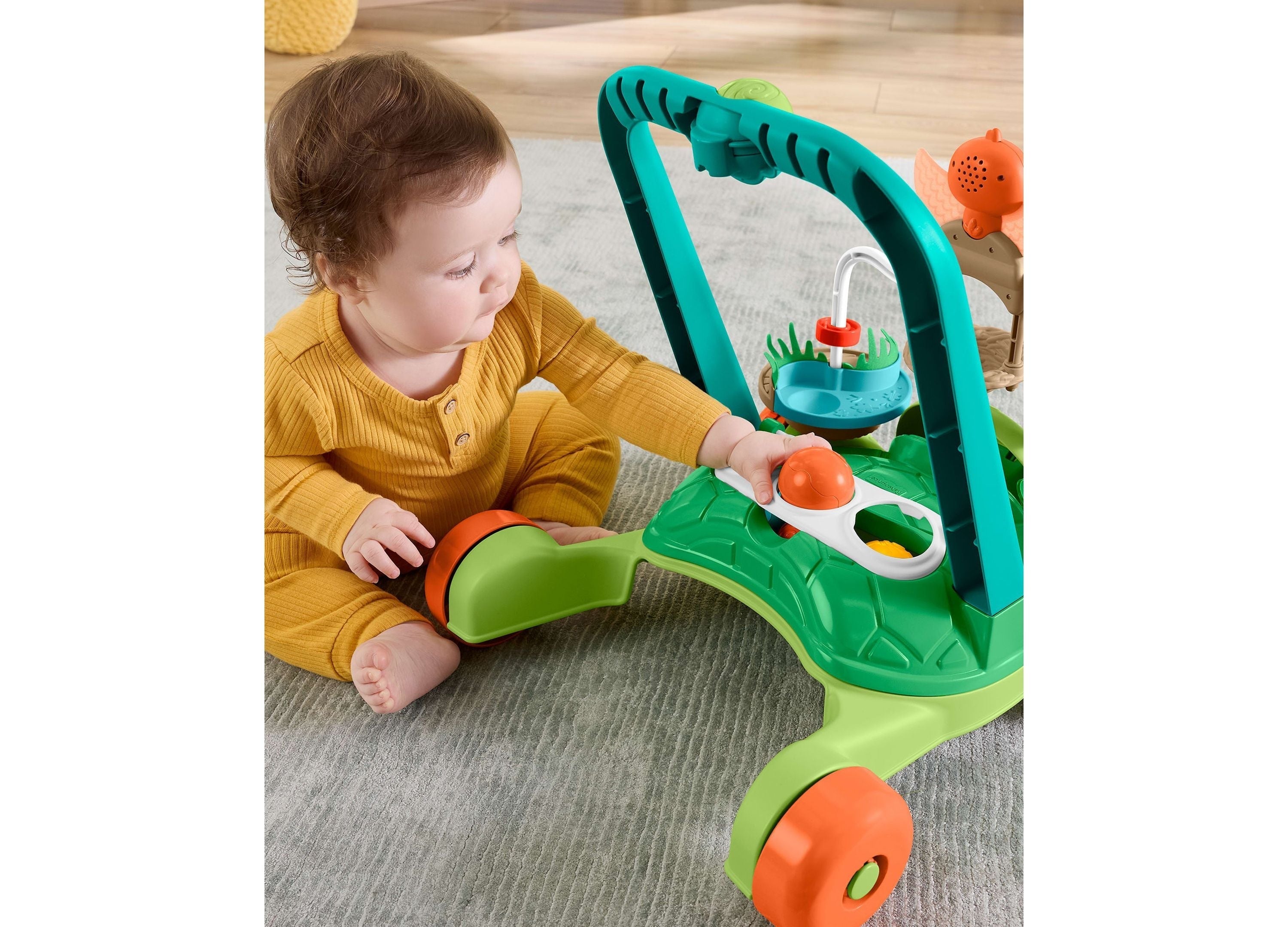 Fisher-Price Moves With You Turtle Walker With 5 Balls Push Toy