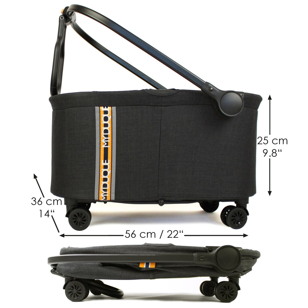 My Duque MULTI Bicycle Pannier Basket & Shopping Utility Cart - Melange Black