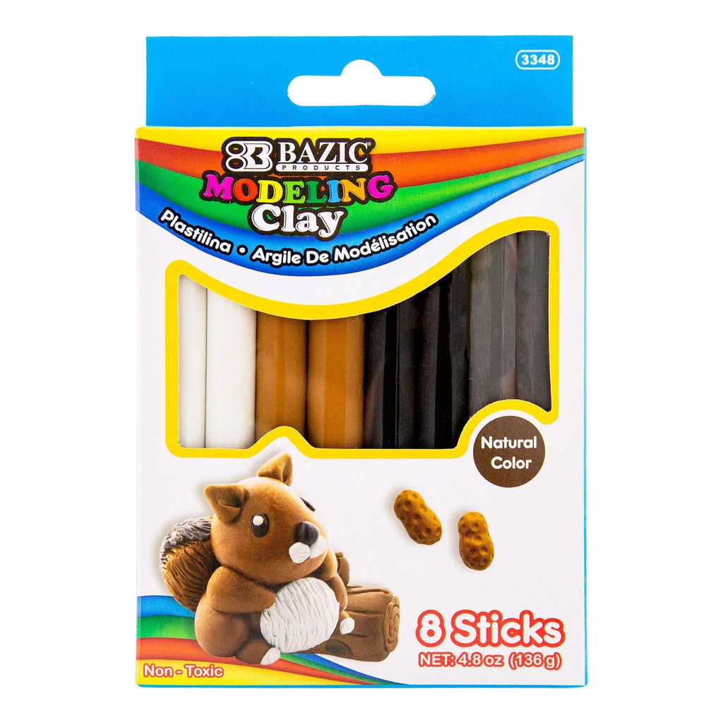 BAZIC Products Earth Tone Modeling Clay Sticks - 4 Colors, 24 Packs