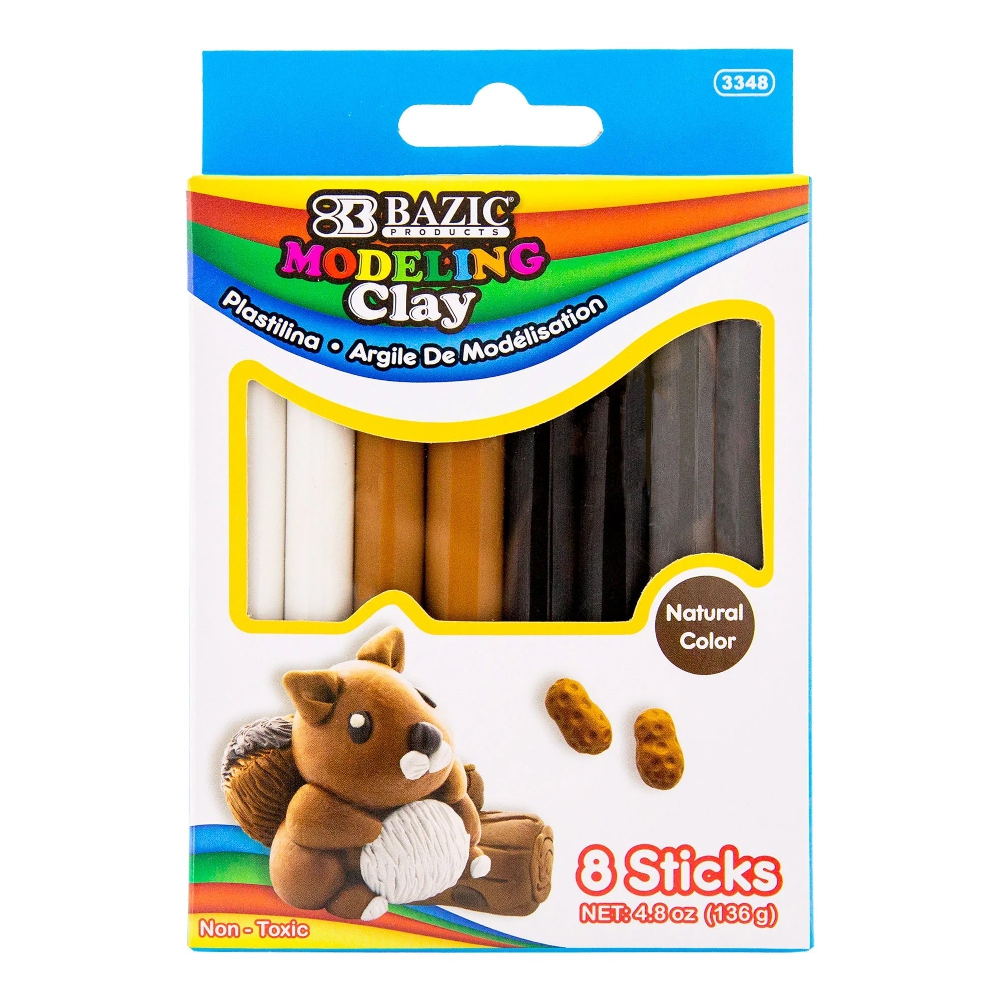 BAZIC Products Earth Tone Modeling Clay Sticks - 4 Colors, 24 Packs