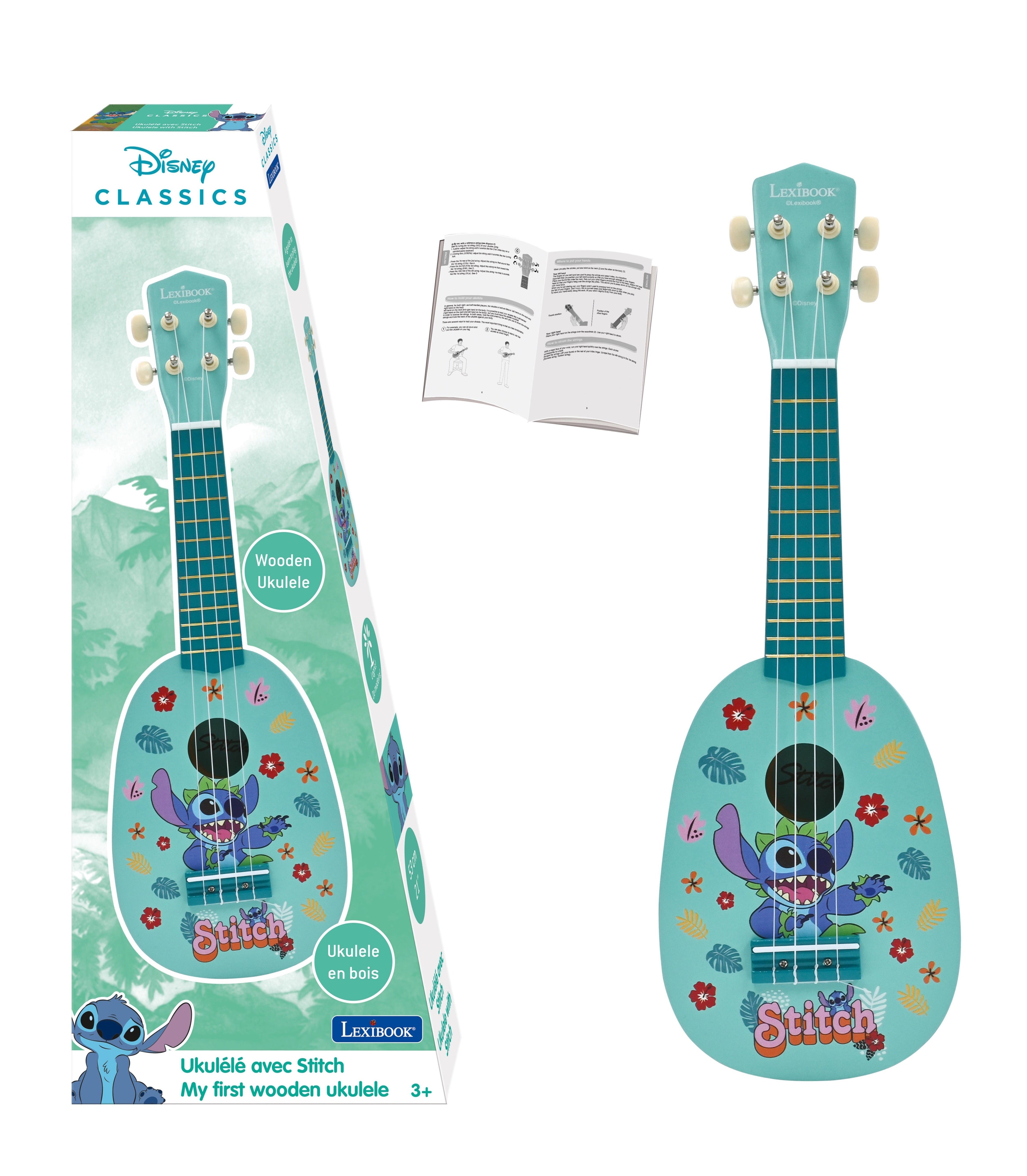 Stitch Themed Wooden Ukulele - Nylon String Music Maker