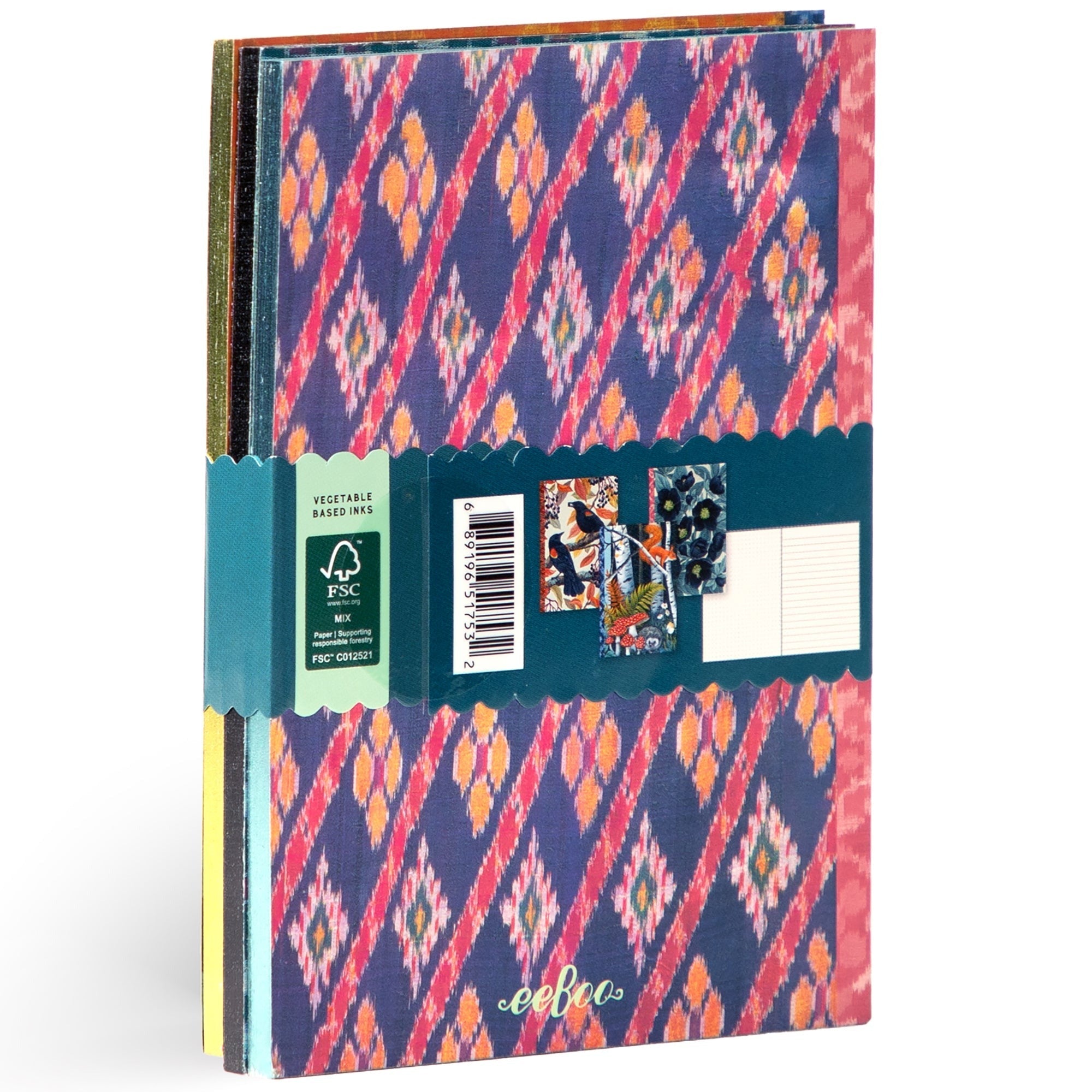 eeBoo Piece & Love Vasilisa 3-Notebook Set With Nature Artwork