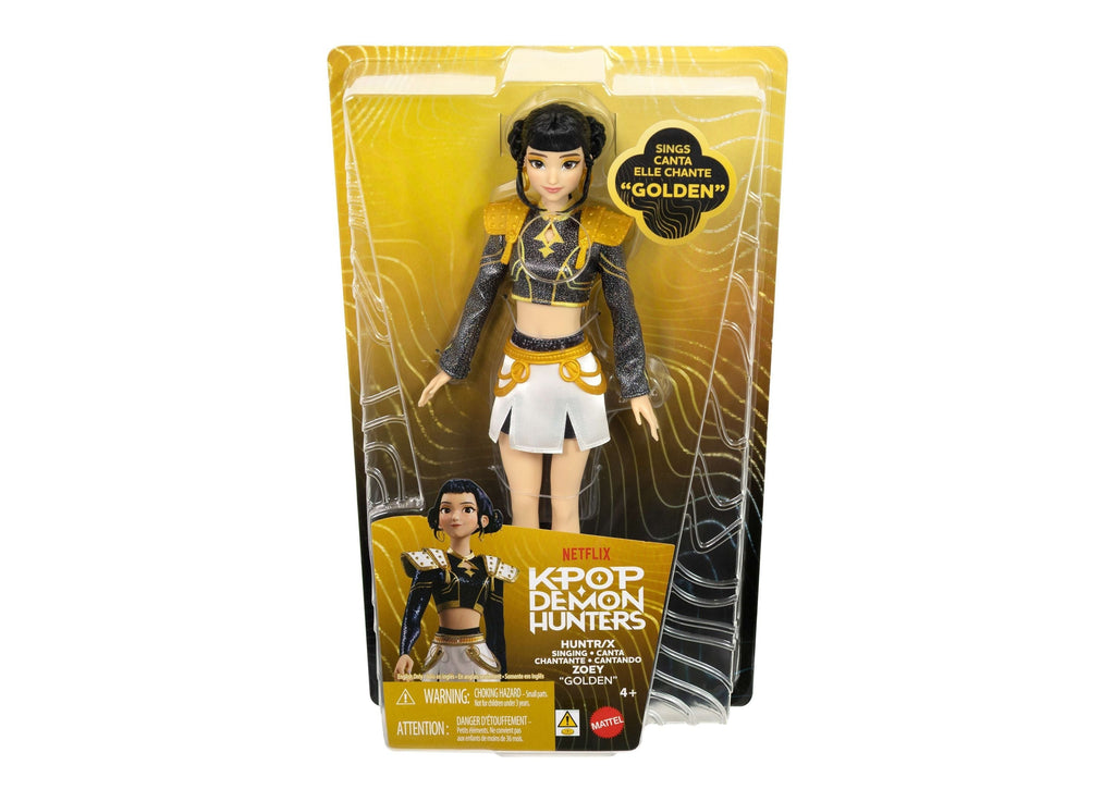 KPop Demon Hunters Zoey Golden 12.75-Inch Singing Doll with 5 Posable Joints