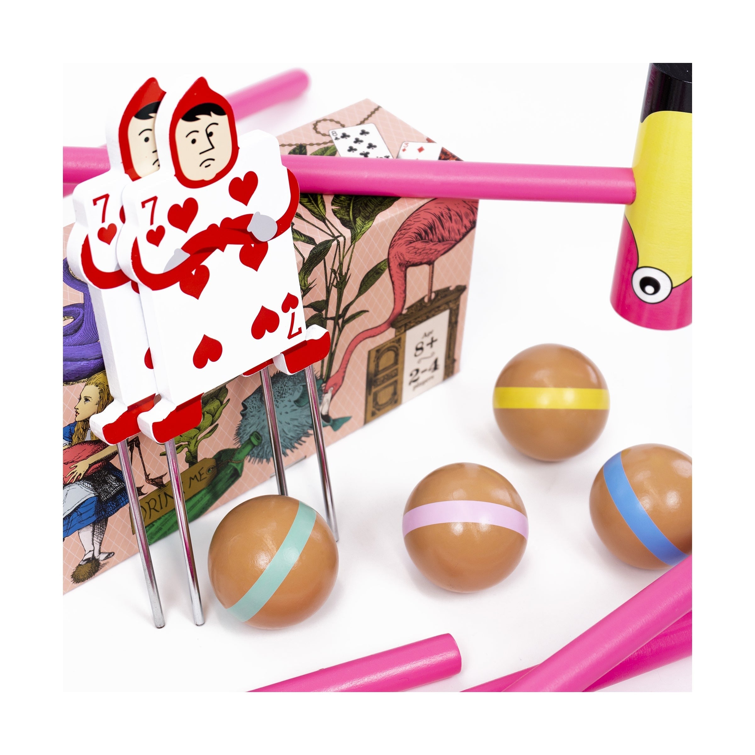 Wonderland Games Queen Of Hearts Croquet Set With Flamingo Mallets
