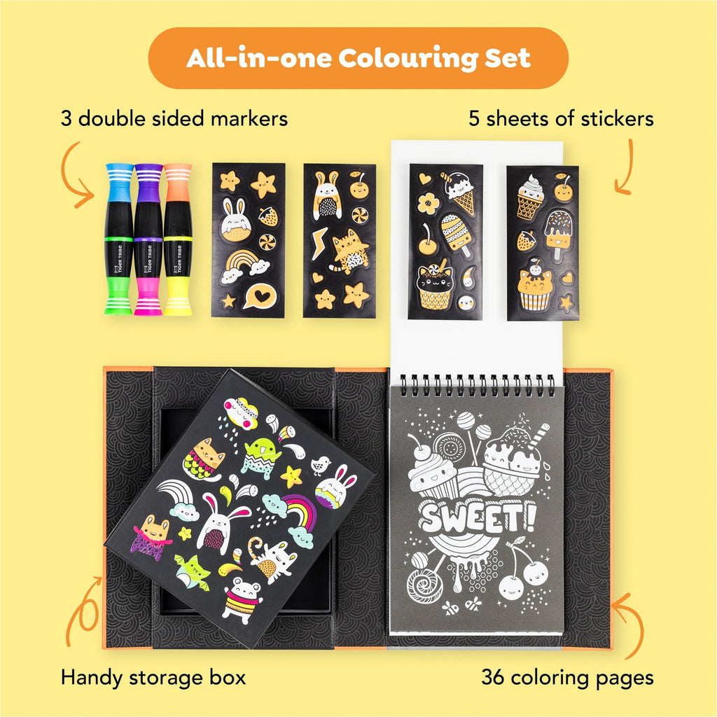 Tiger Tribe Neon Coloring Set - Glow Friends Activity Kit
