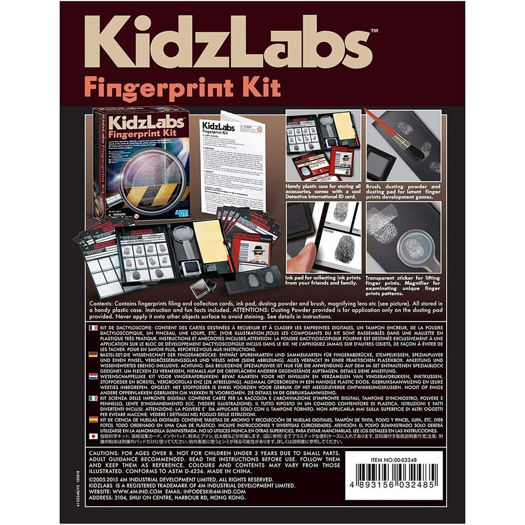 KidzLabs Fingerprint Detective Kit With Dusting Powder And Magnifying Lens
