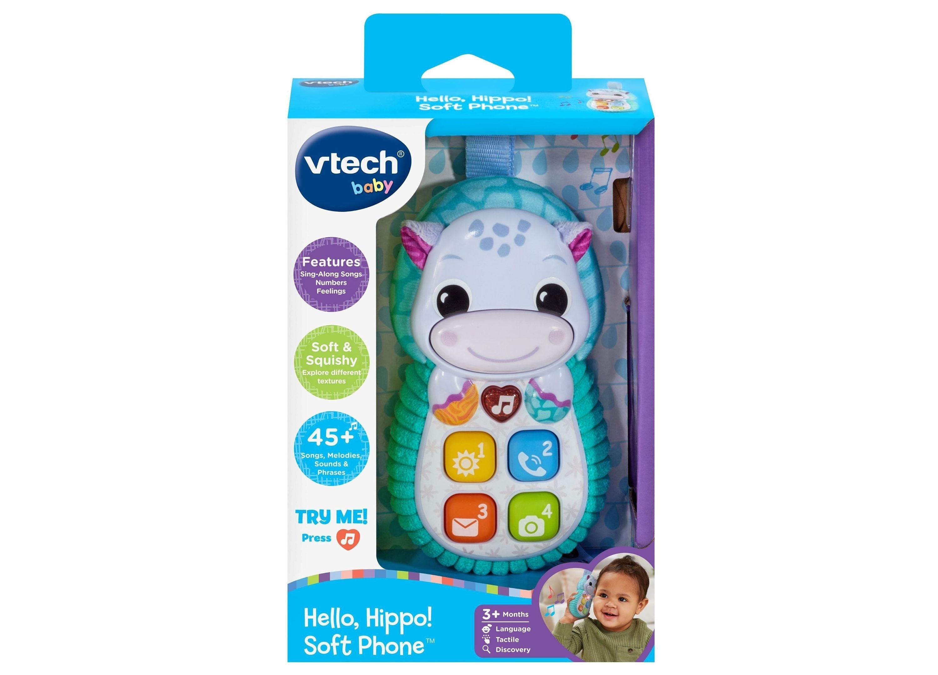 VTech Baby Hello Hippo Soft Phone Toy - Ages 6+ Months