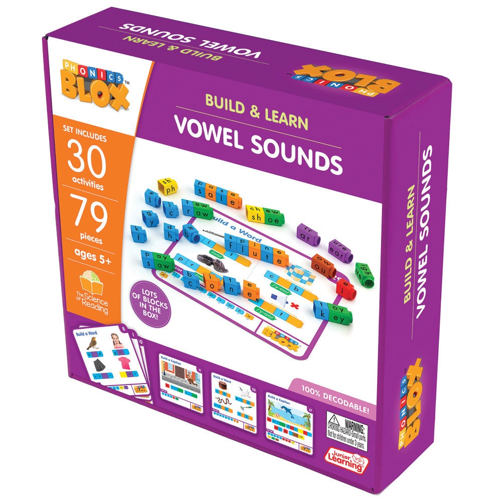 Junior Learning Rainbow Phonics Blox - Vowel Sounds Phase 5 - Educational Toy for Kids 5+