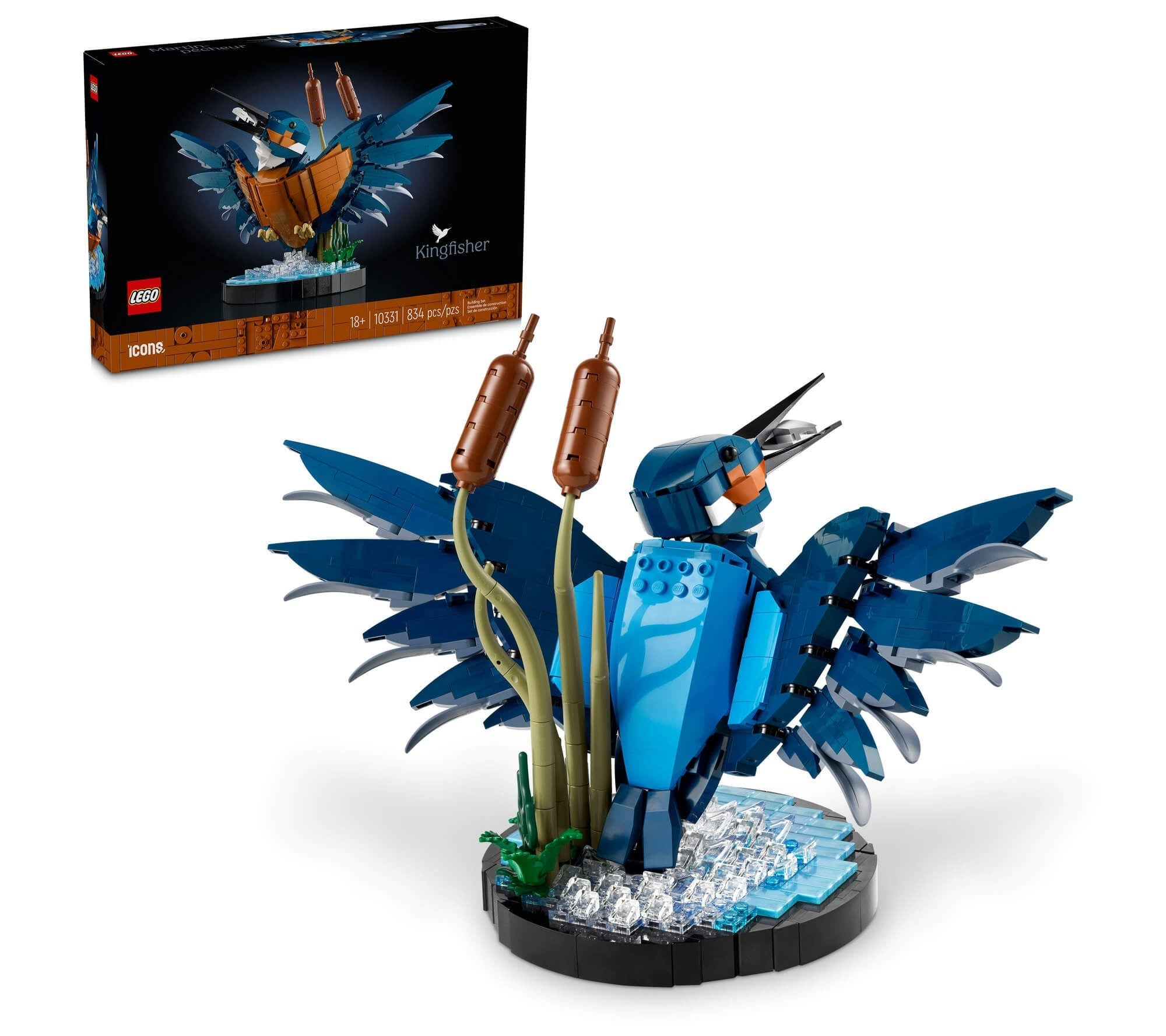 LEGO Icons 834-Piece Kingfisher Bird Building Set for Adults - 10331