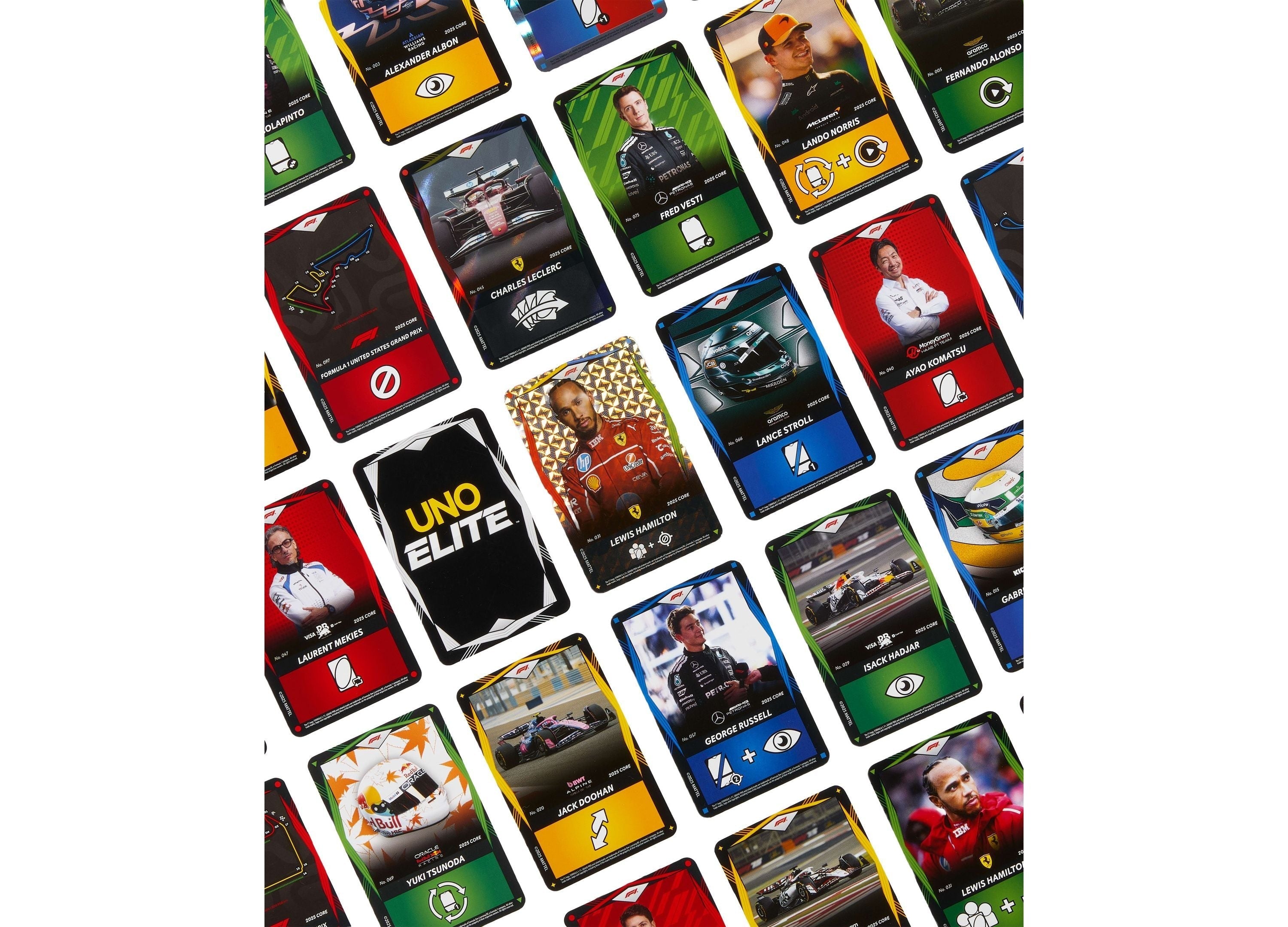UNO Elite Formula 1 2025 Core Edition Card Game, 2-5 Players