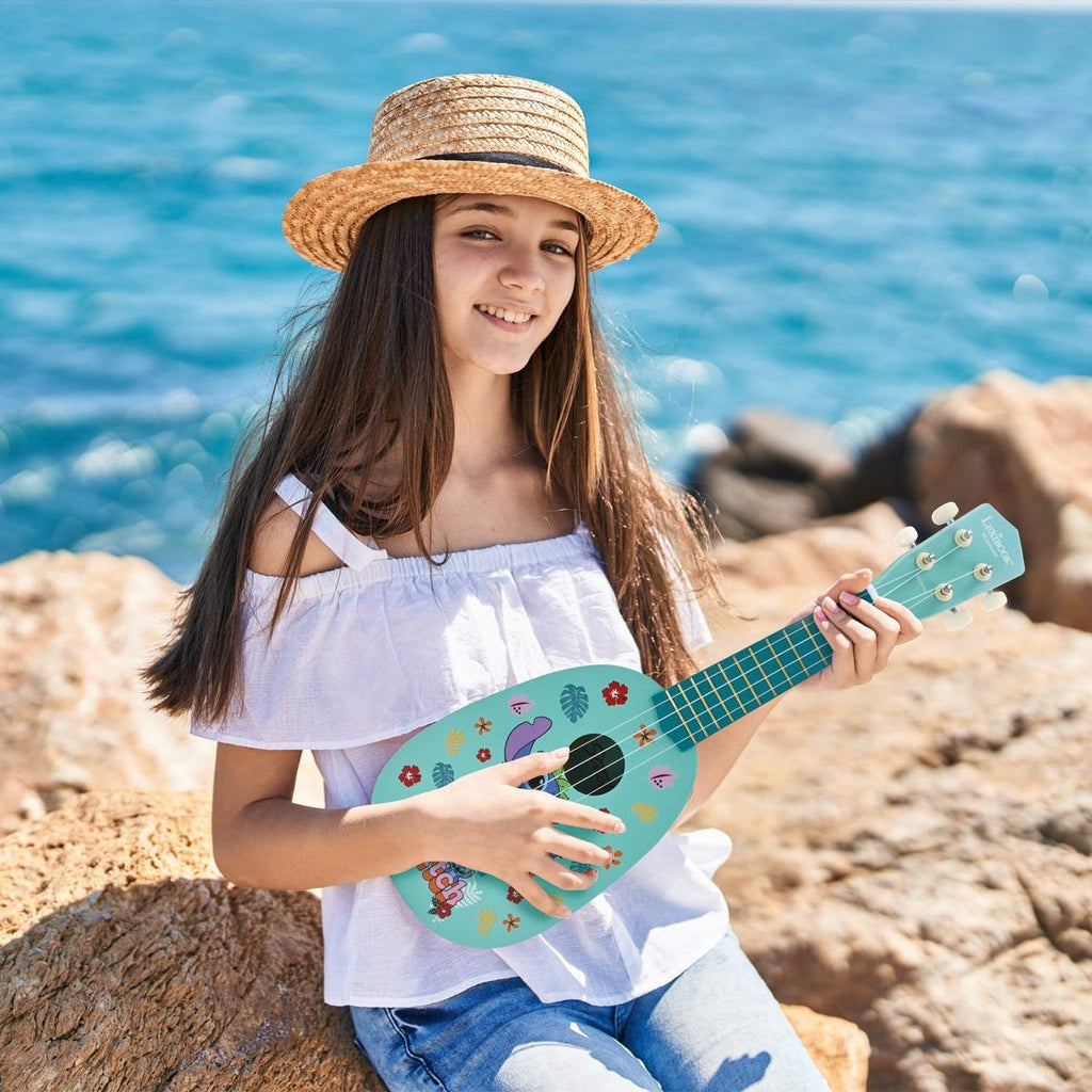 Stitch Themed Wooden Ukulele - Nylon String Music Maker