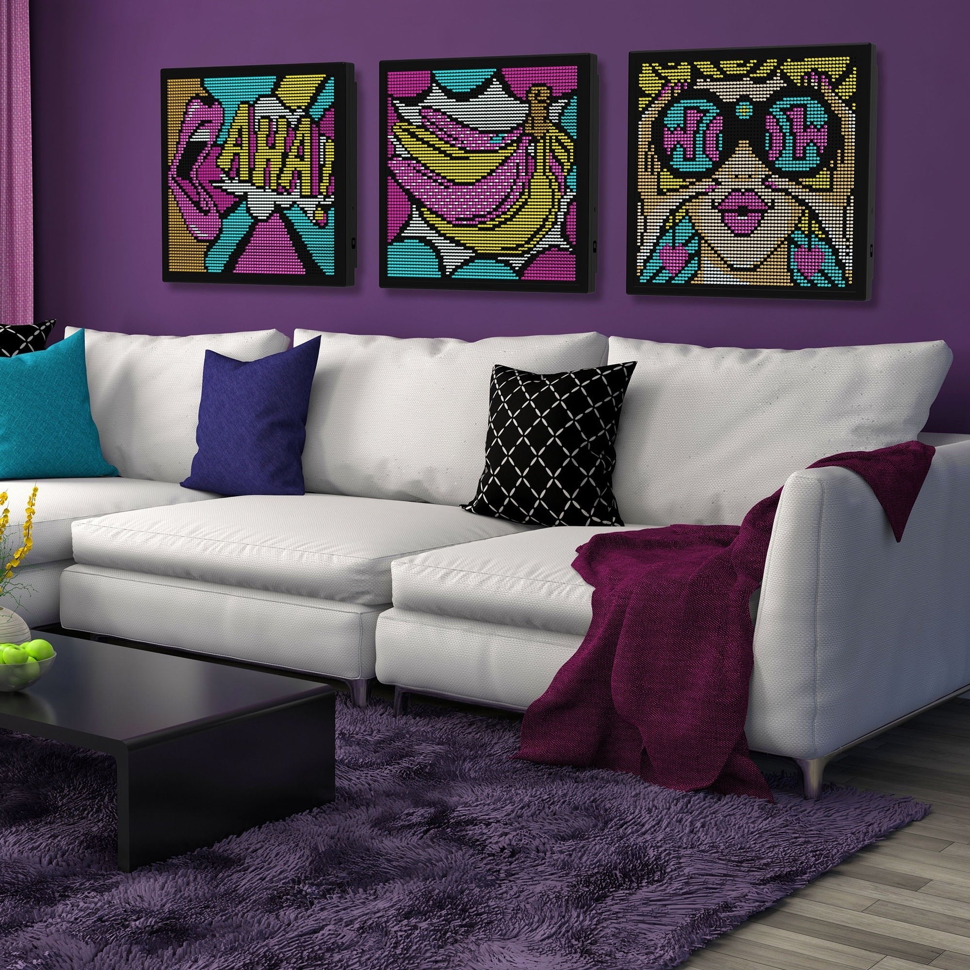 Lite-Brite Wall Art POP WOW - Illuminated Retro Pop Art
