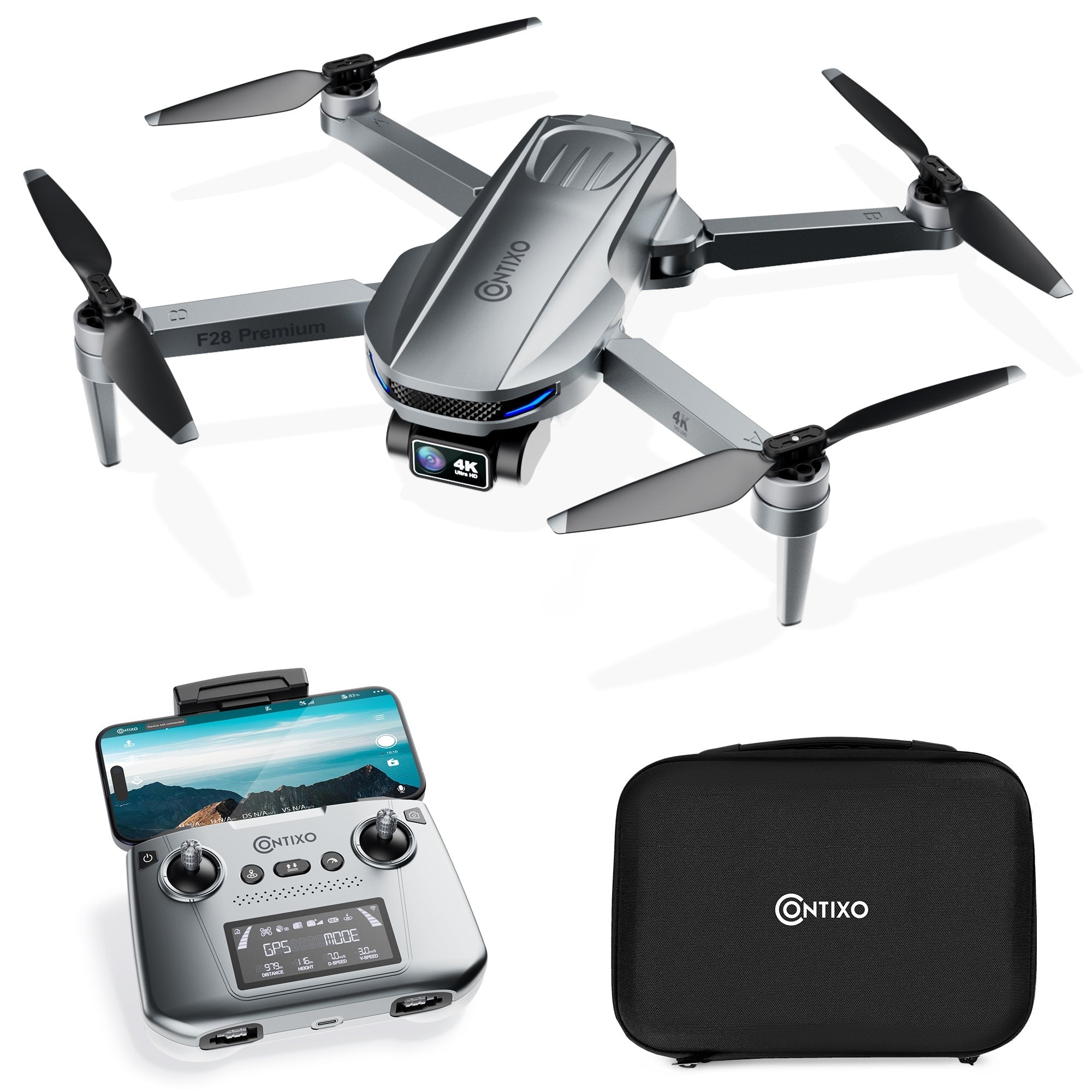 Contixo F28-Premium GPS 4K Gimbal Camera Drone With Carrying Case