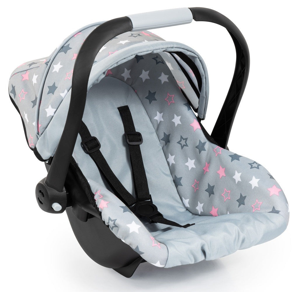 Bayer Design Deluxe Doll Car Seat, Grey with Pink Stars for 18" Dolls