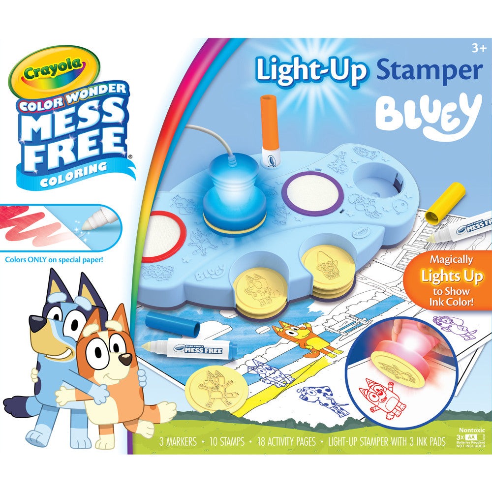 Crayola Bluey Magic Light-Up Stamper Set - Color Wonder Markers