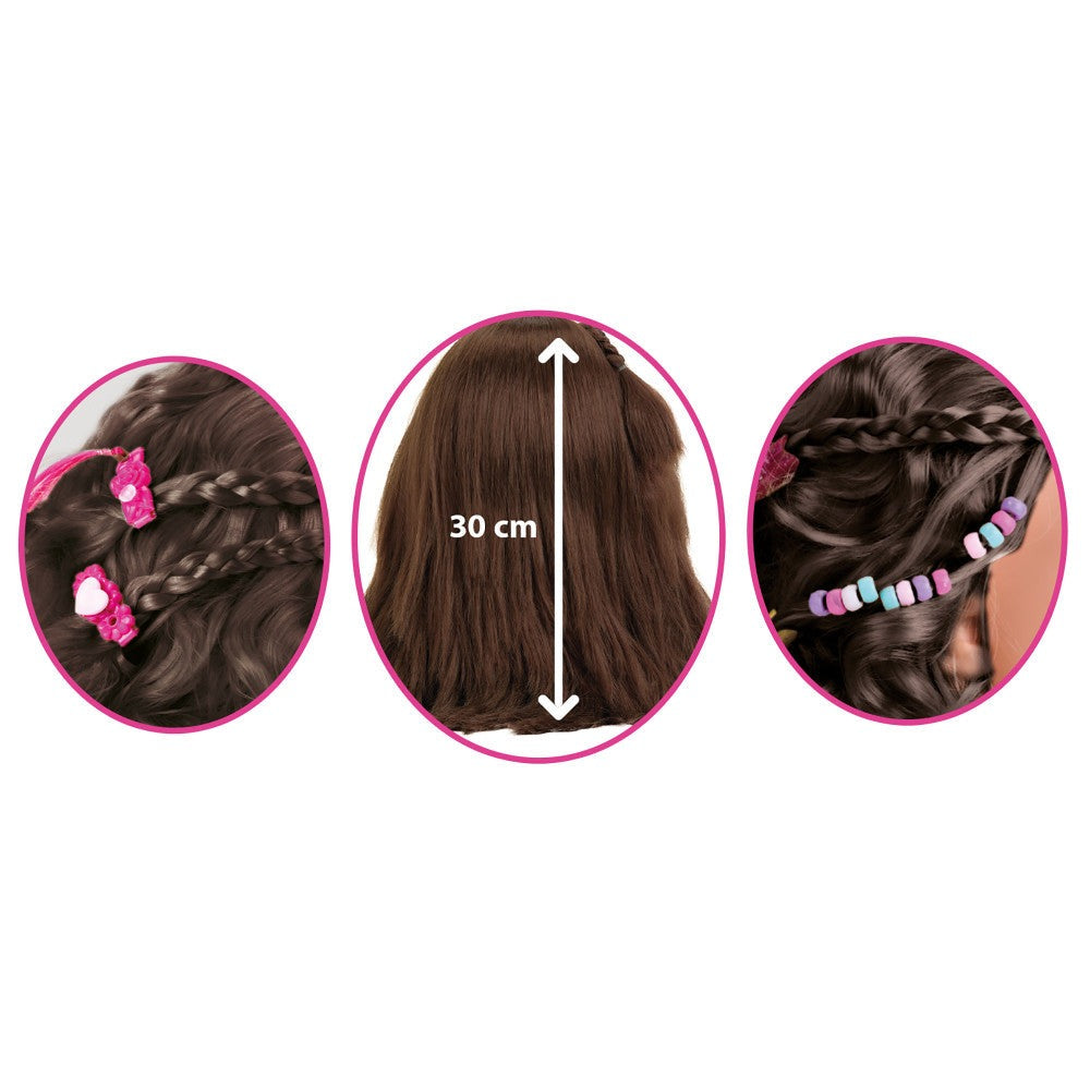 Klein Hairstyling Head Mia - Pink & Teal, 10.6" Toy for Kids 3+