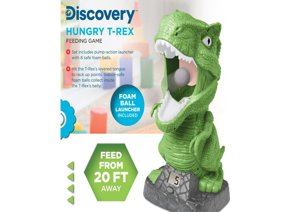 Discovery Kids T-Rex Hungry Feeding Game, Air Launcher Shooting Adventure