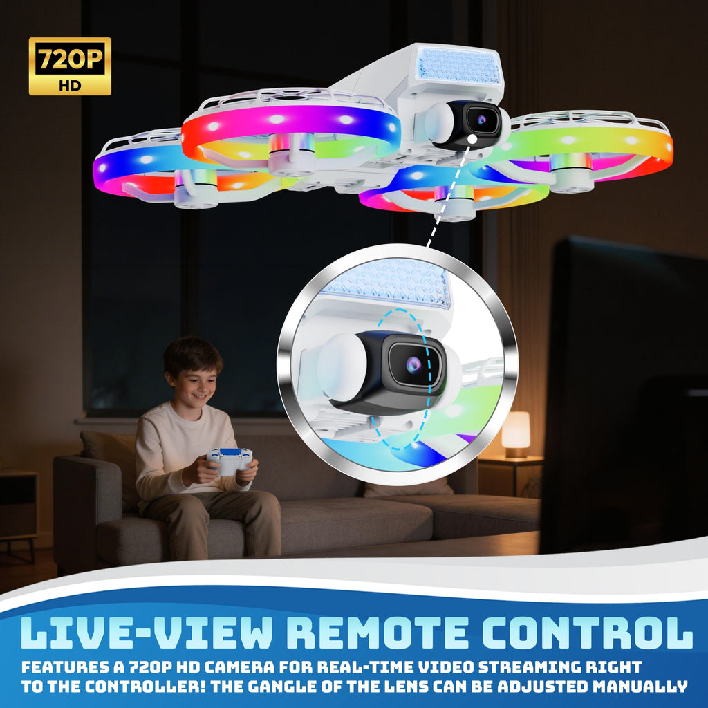 Contixo F27 Halo Mini Foldable Drone with 4.3" Screen Remote, HD Dual Camera 720P, 350 ft Range