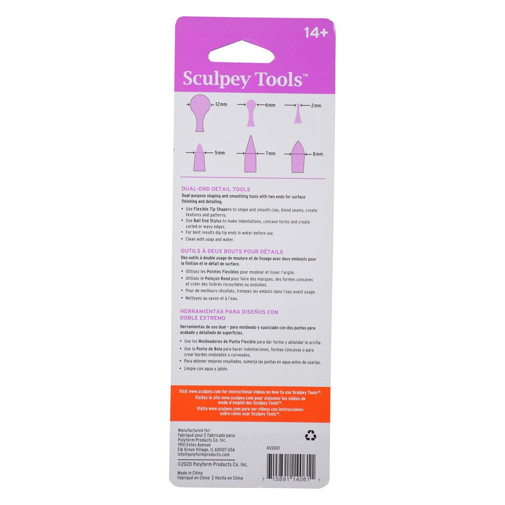 Sculpey Sculptor's Dream Dual End Detail Tools – 3pc Sculpting Set