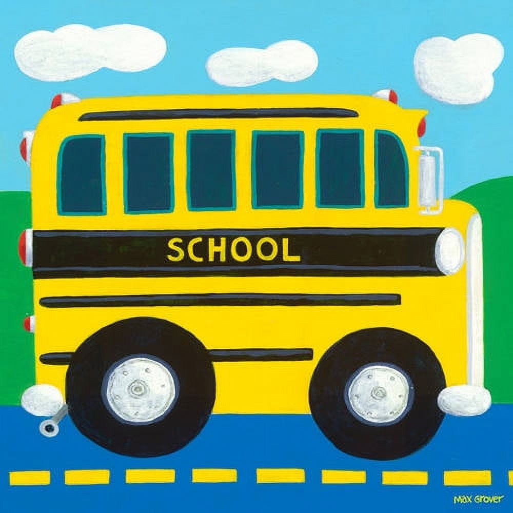 Oopsy Daisys Vibrant School Bus Canvas Art