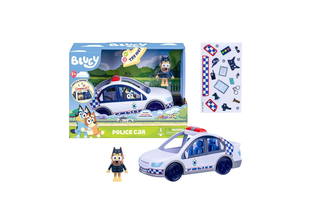 Bluey Police Car With Police Man Figure And Lights And Sounds