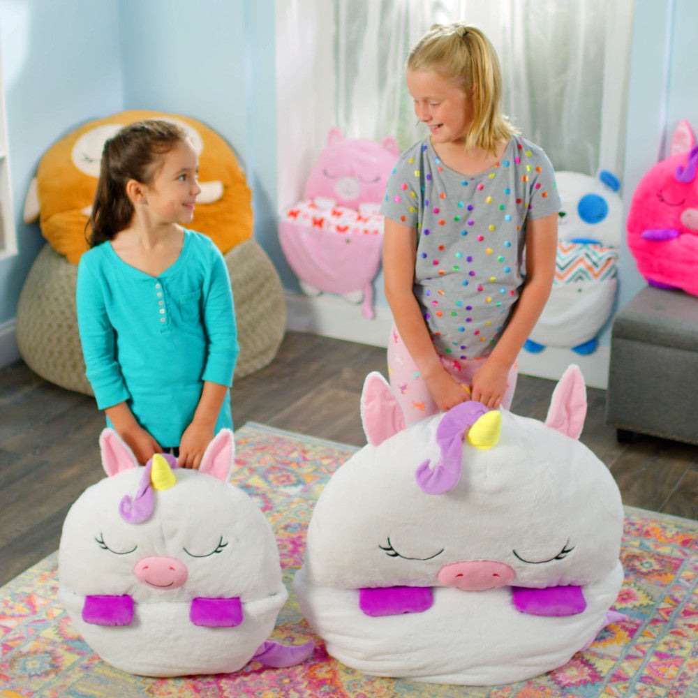 Happy Nappers White Unicorn 54 inch Pillow & Sleepy Sack - Kids 3+