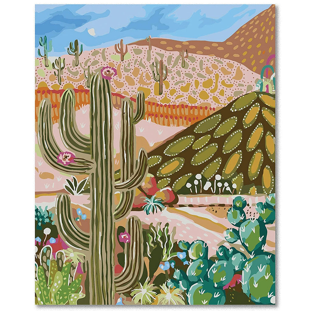 Journey Of Something Cactus Valley Paint By Numbers Kit With 19.7-Inch Canvas