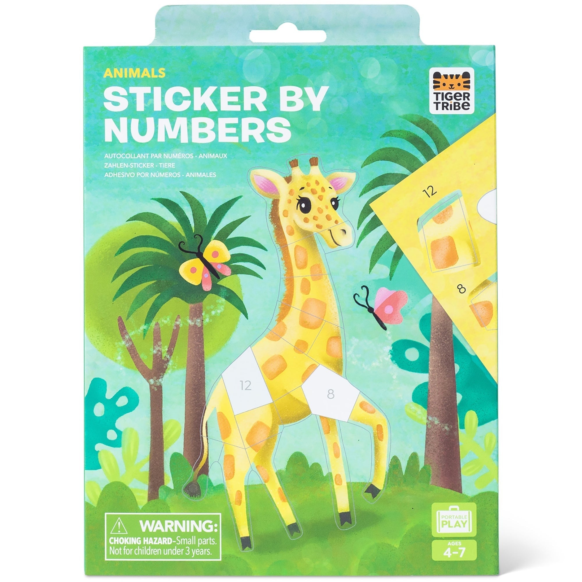 Tiger Tribe Sticker By Numbers Animal Adventure Creative Art Set With 16 Templates