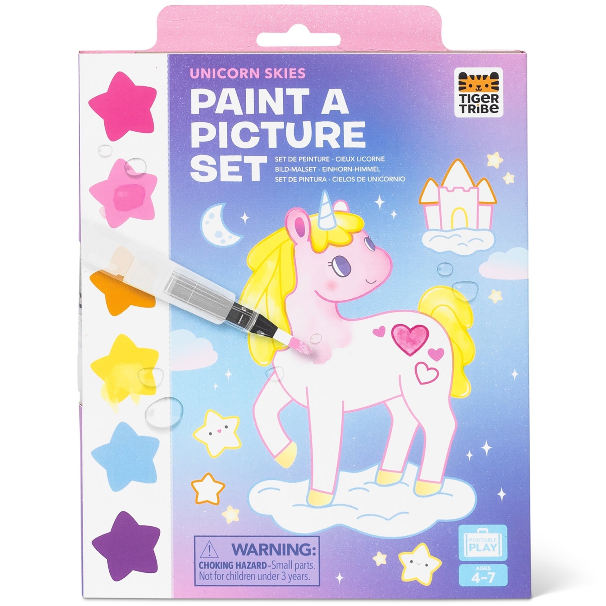 Tiger Tribe Paint-A-Picture Unicorn Skies Mess-Free Watercolor Art Set With 16 Pages