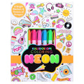 Kaleidoscope Neon Llamas & Cacti Coloring Kit with Markers