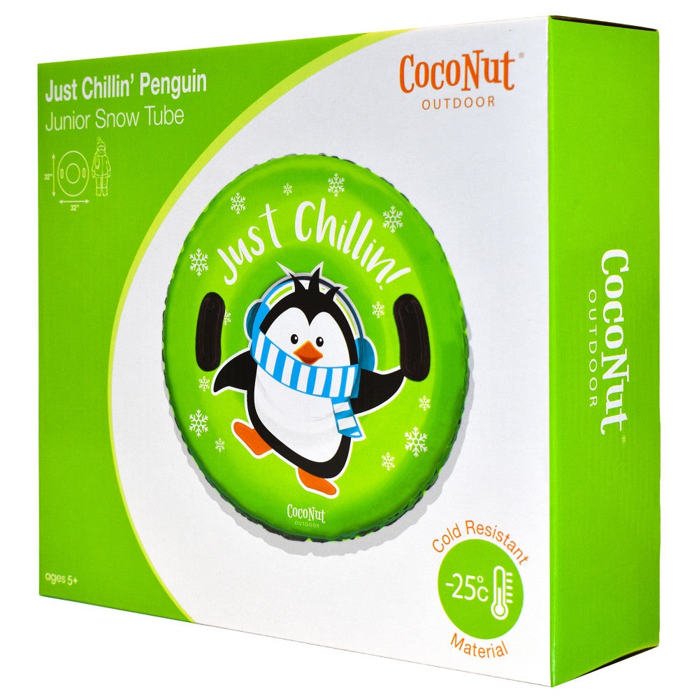 CocoNut Outdoor Inflatable Just Chillin' Green Penguin 32" Junior Snow Tube