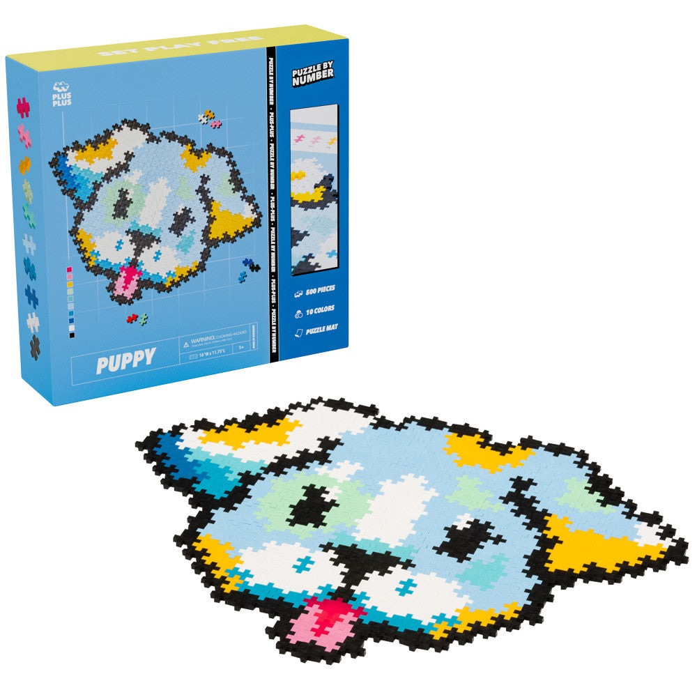 Plus-Plus Puzzle by Number Puppy - 500 Piece Construction Set for Kids Ages 5+