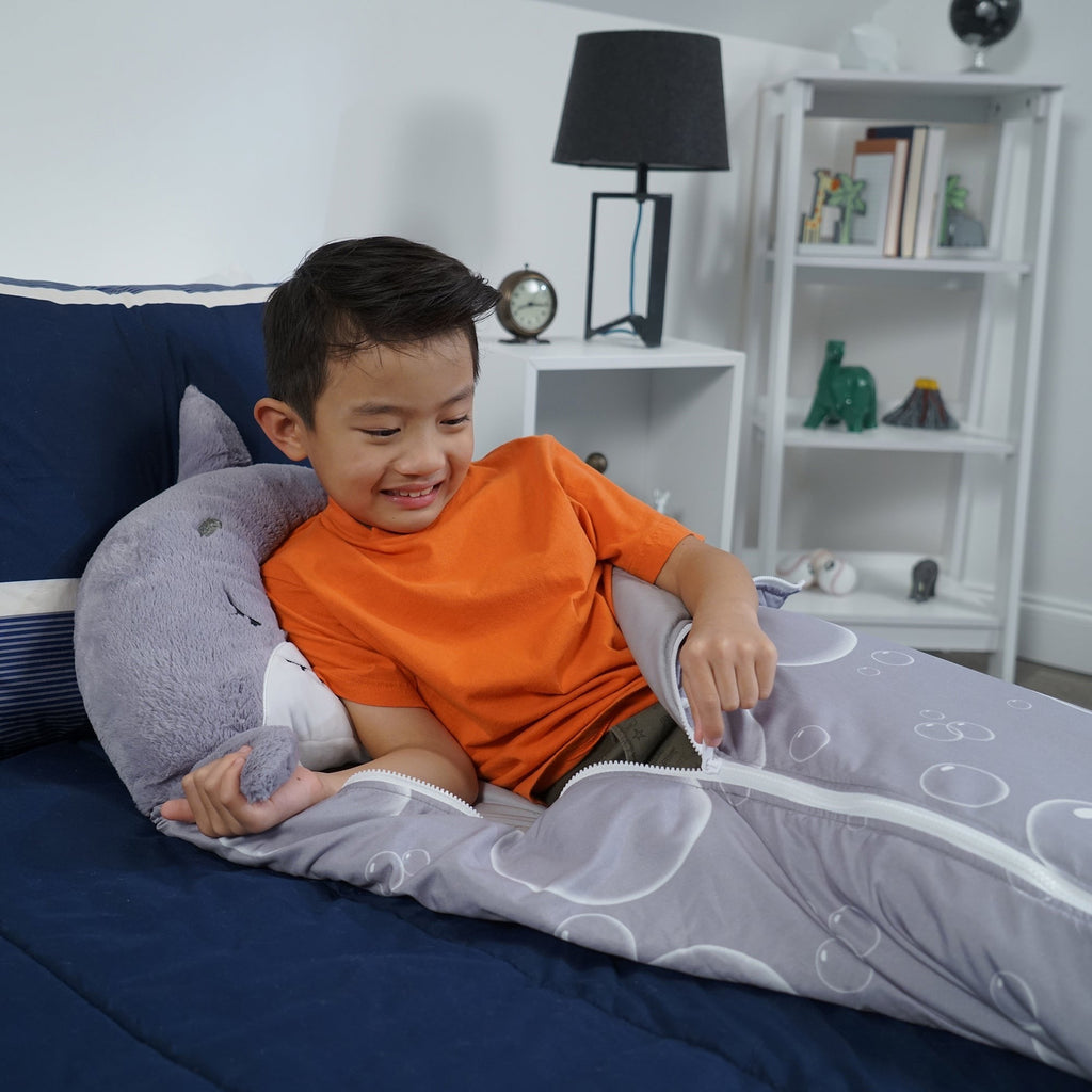 Happy Nappers Grey Shark Pillow & Sleepy Sack 2-In-1 Plush