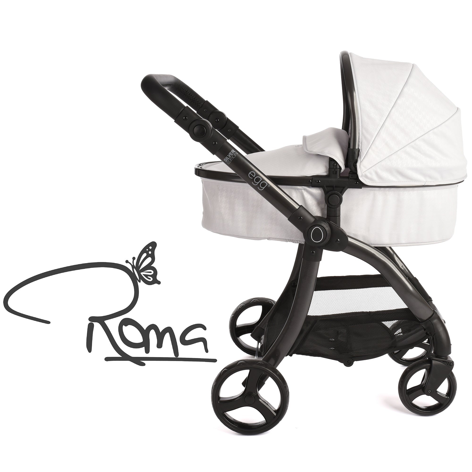 Roma Egg Doll Pram 2-in-1 Convertible Stroller With Adjustable Handle