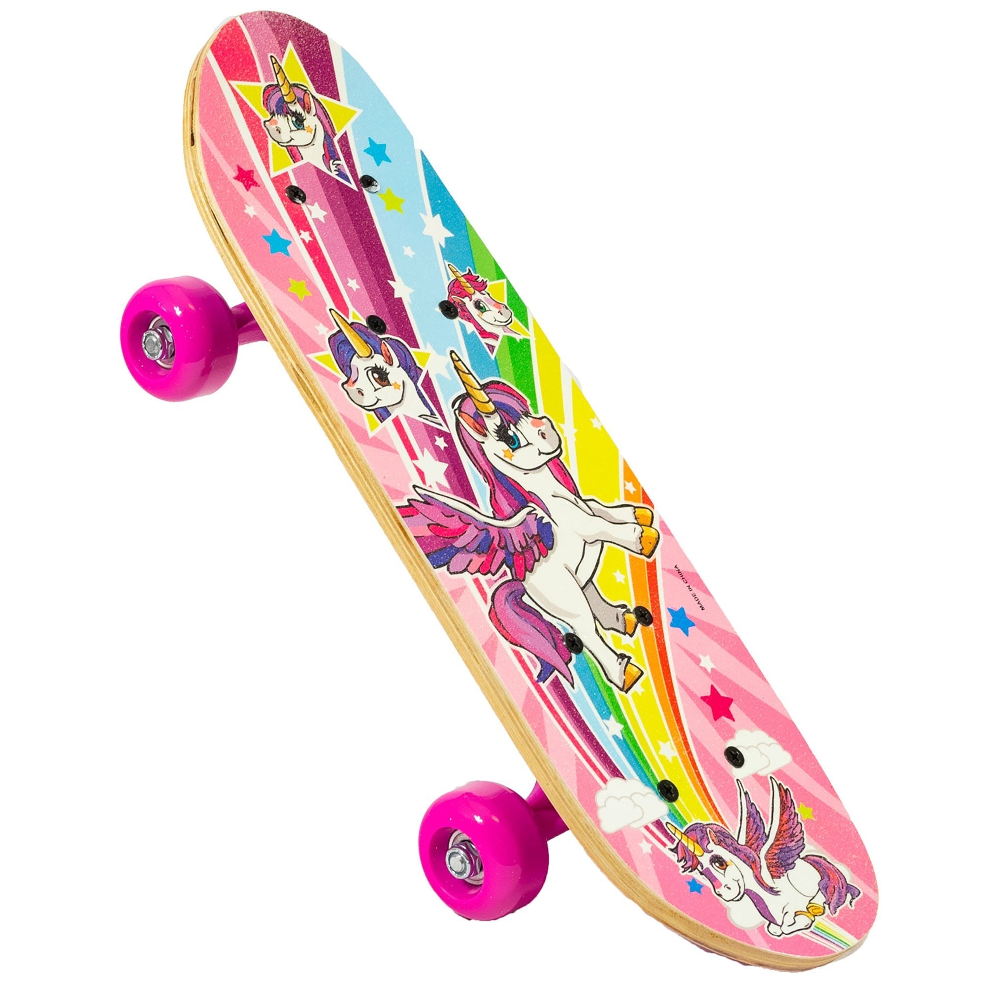 Ozbozz 17" Unicorn Skateboard with Flashing Wheels & Magical Design