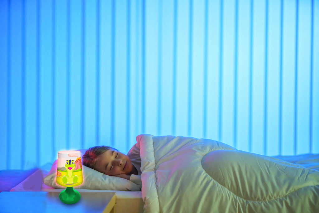 LEXIBOOK Dinosaur-Themed LED Wireless Mini Bedside Lamp - Multicolor