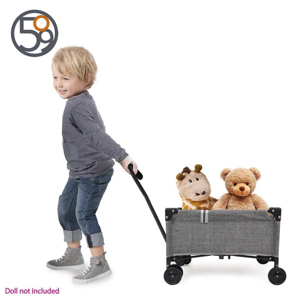 509 Crew Little Wagon Folding Pull-Along Doll Cart - Melange Grey