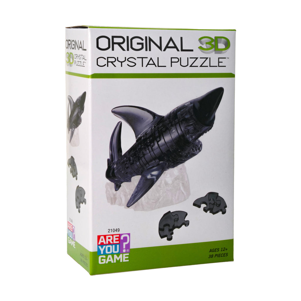 Majestic Black Shark 3D Crystal Puzzle - 38 Piece Set
