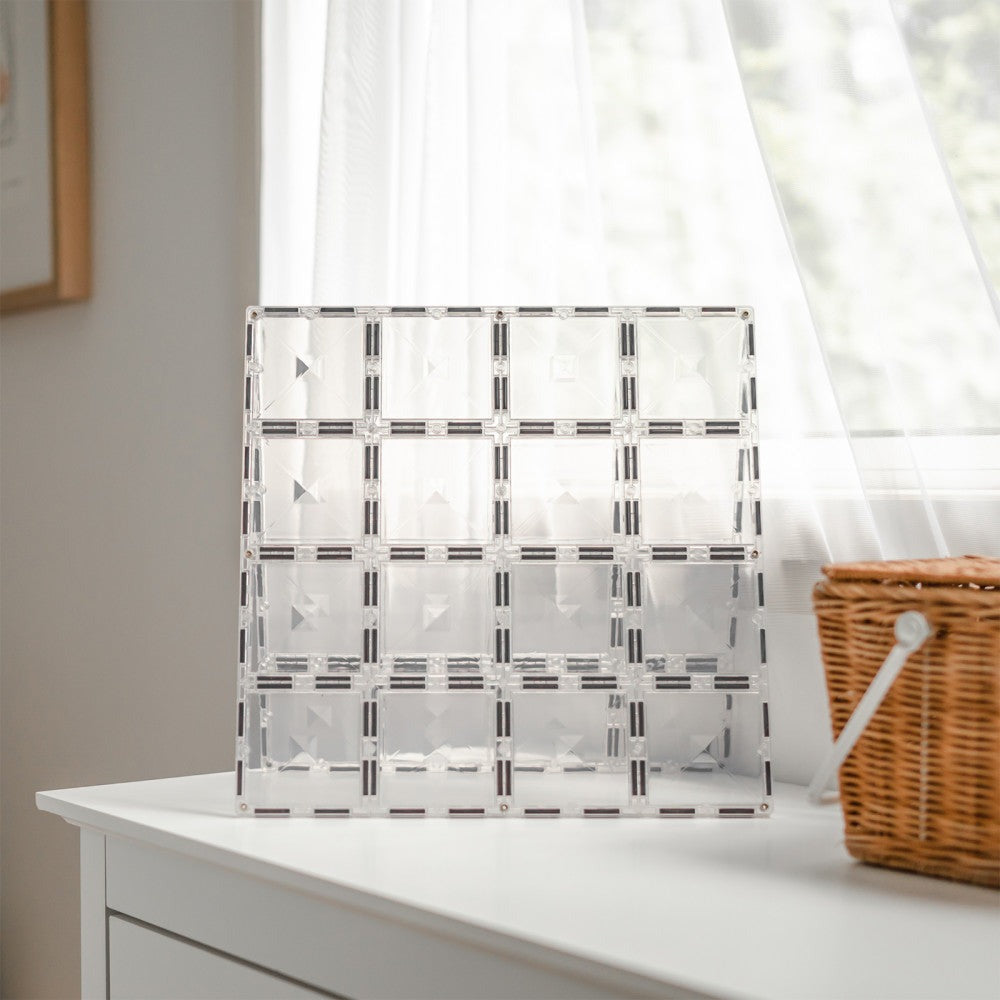 Connetix Magnetic Tiles 2-Piece Clear Base Plate Pack for Creative Building