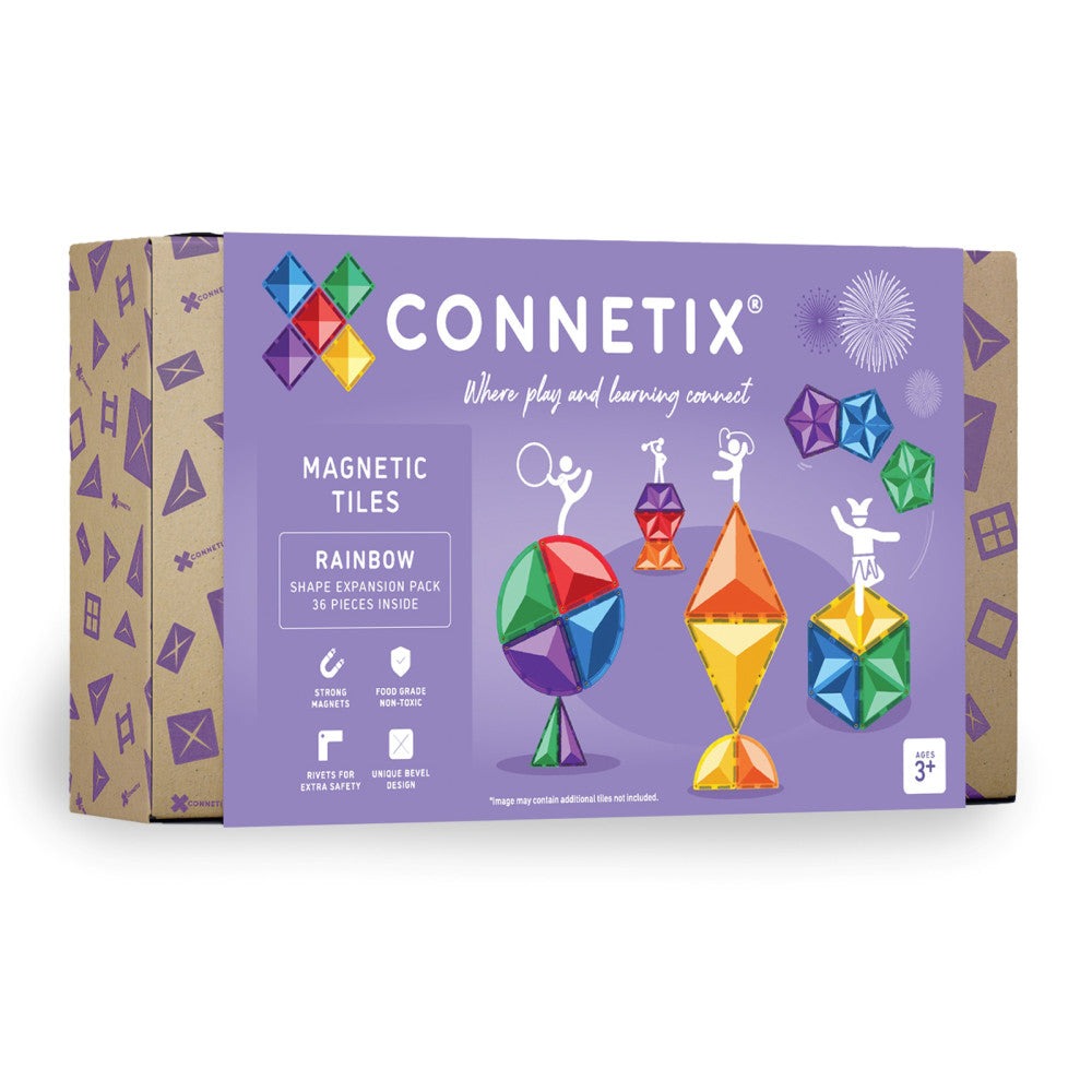 Connetix Magnetic Tiles Rainbow Shape Expansion Pack – 36 Piece Set