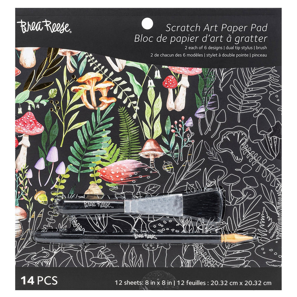 Brea Reese Scratch Art Paper Pad - Nature 12 Designs