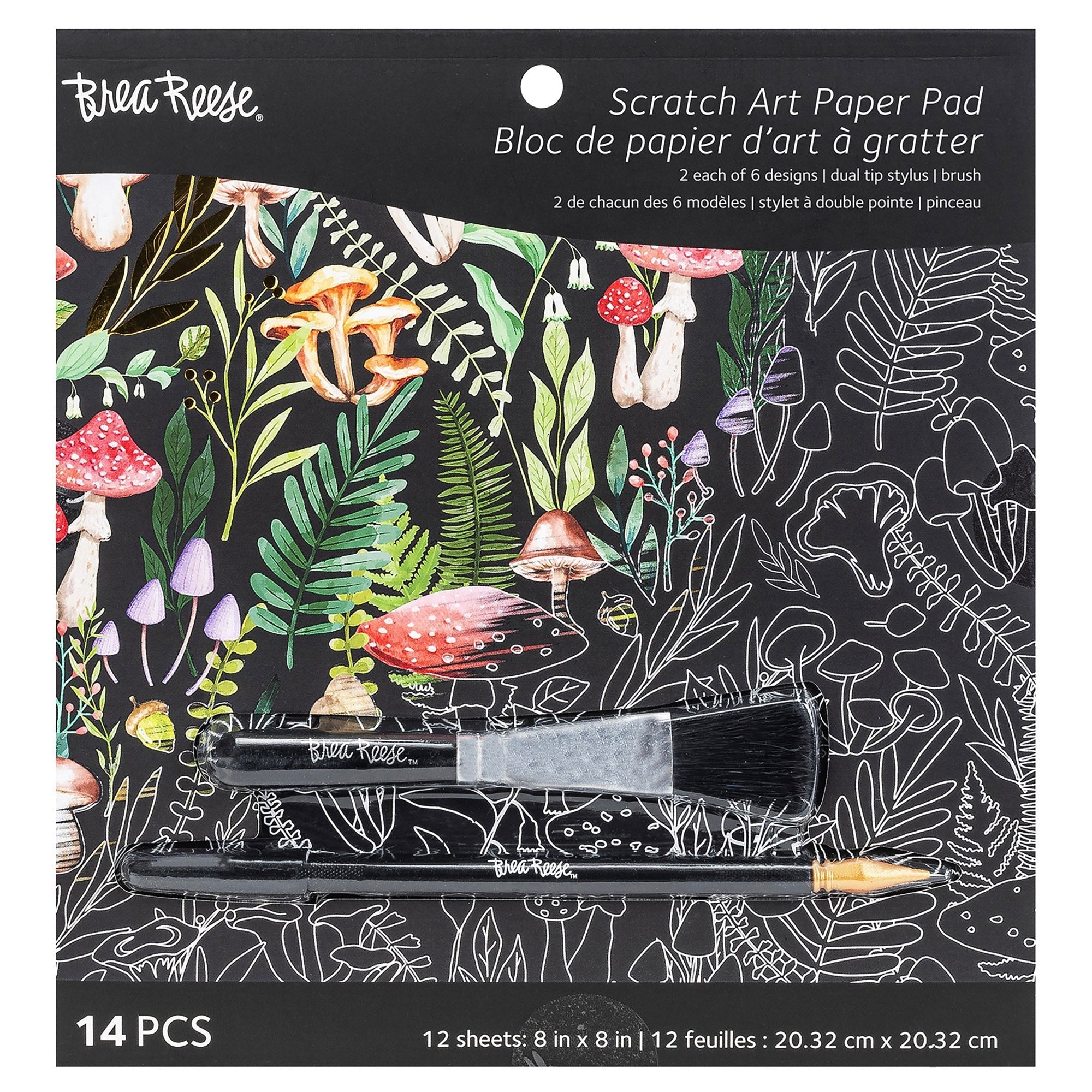 Brea Reese Scratch Art Paper Pad - Nature 12 Designs