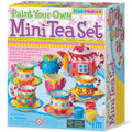 KidzMaker Paint Your Own Mini Tea Set 13-Piece Porcelain Craft Kit