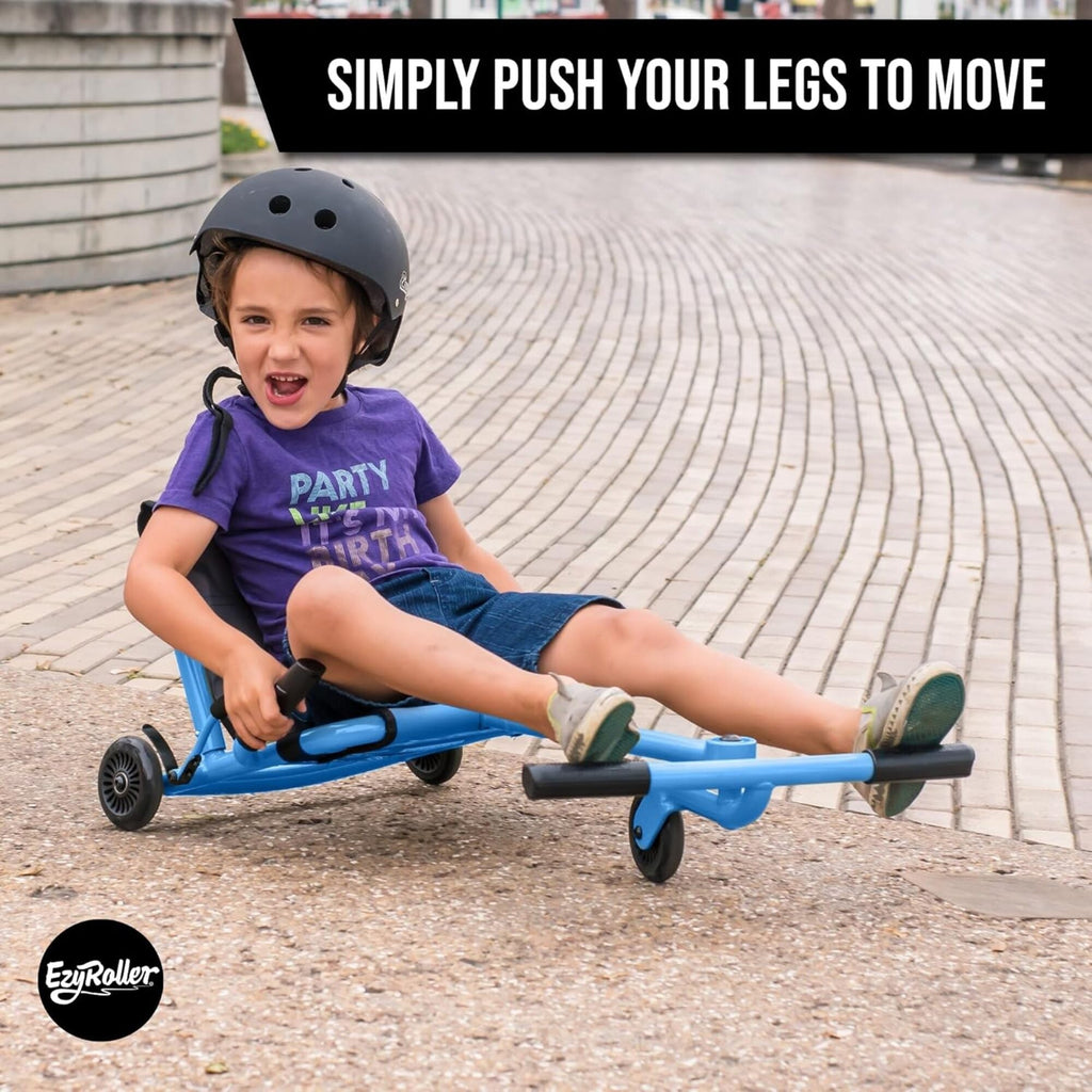 EzyRoller Classic Aqua Blue Ride-On With Leg-Powered Motion